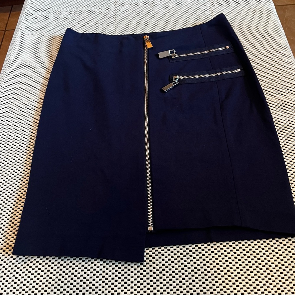 Vince Camuto Blue Asymmetrical Pencil Skirt Mini